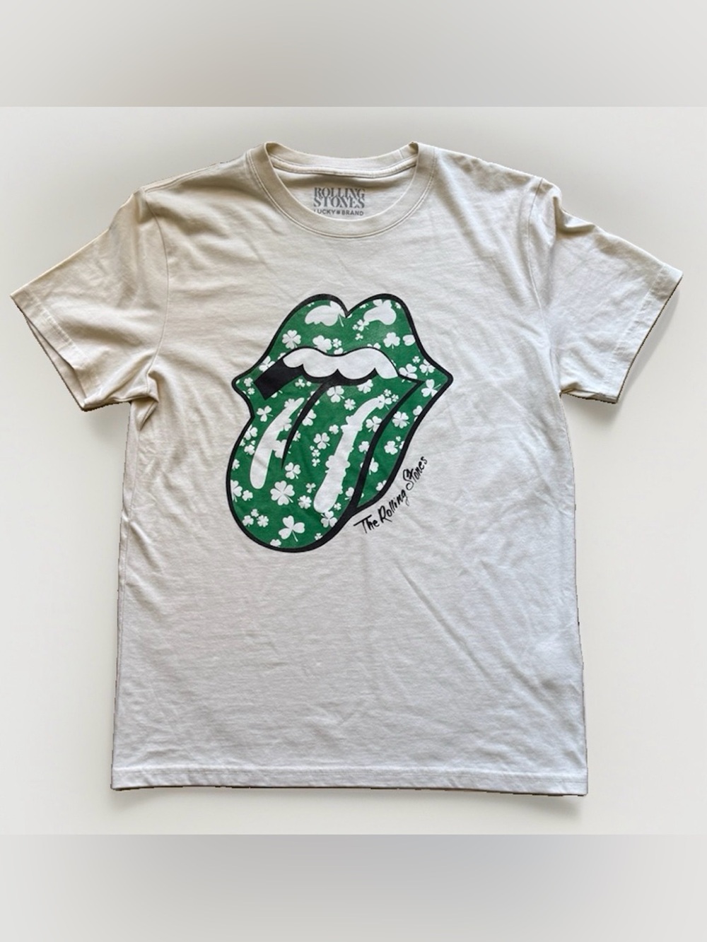 NWT Lucky Brand Rolling Stones Clover Tee | S